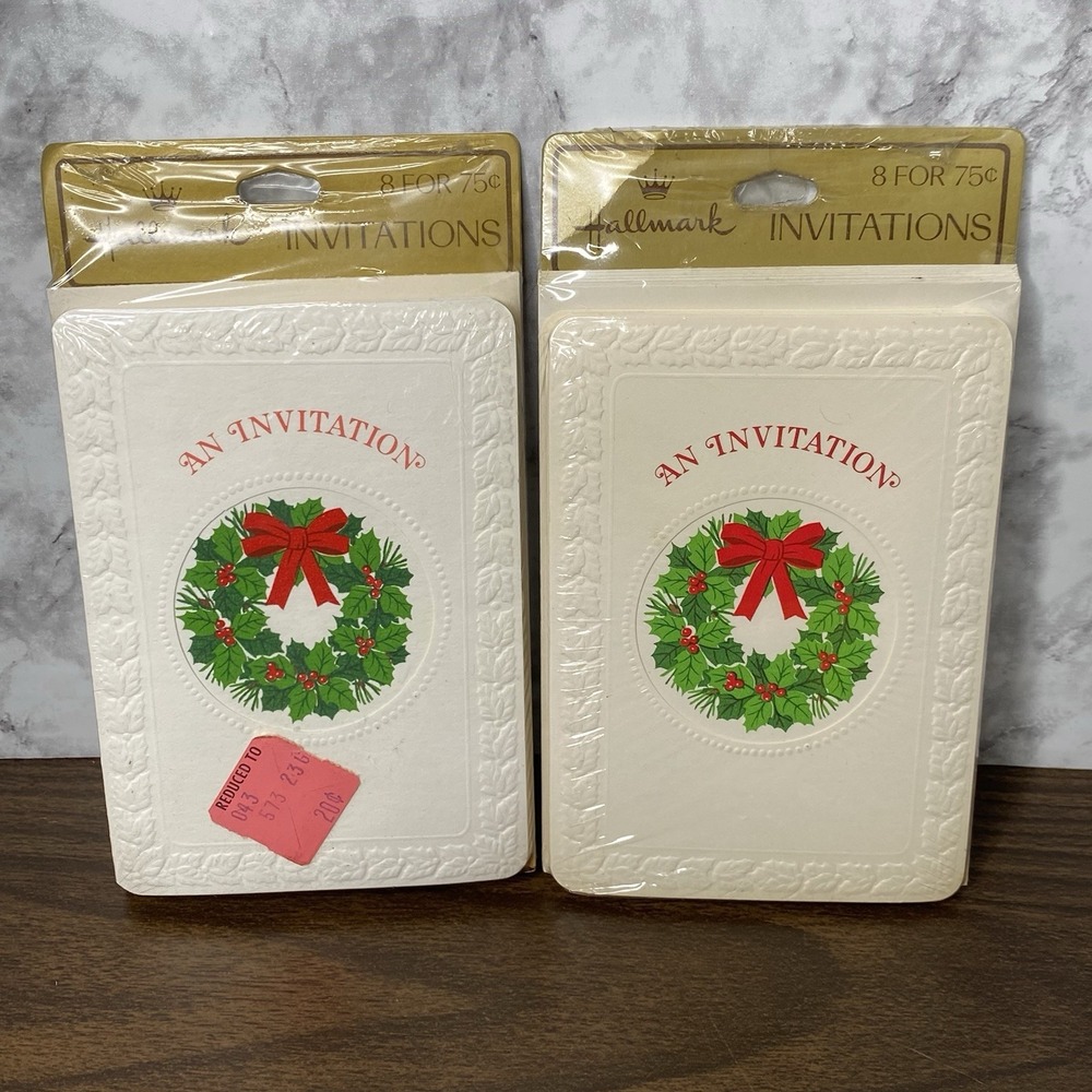 VTG Hallmark Holiday Seasonal Christmas Party INVITATIONS 2x8pk (16 Total)